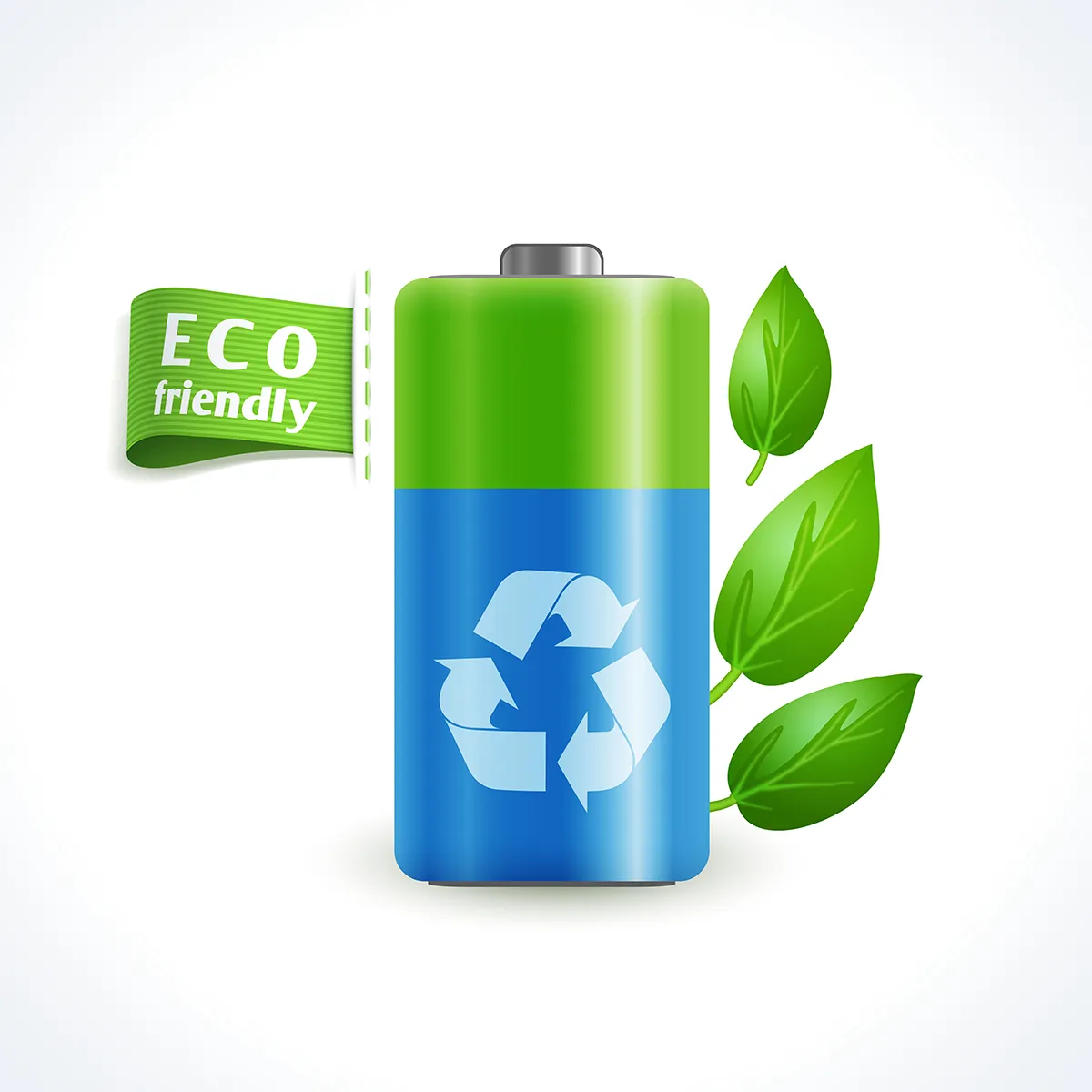 Eco-friendly battery illustration